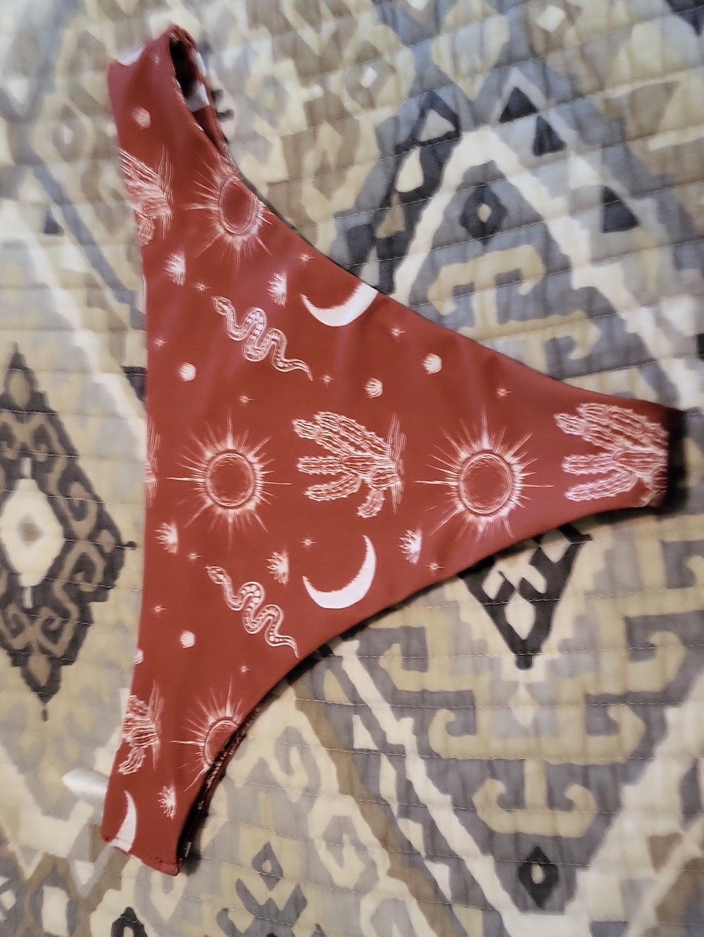 Women's Rust Western Print Bikini Briefs